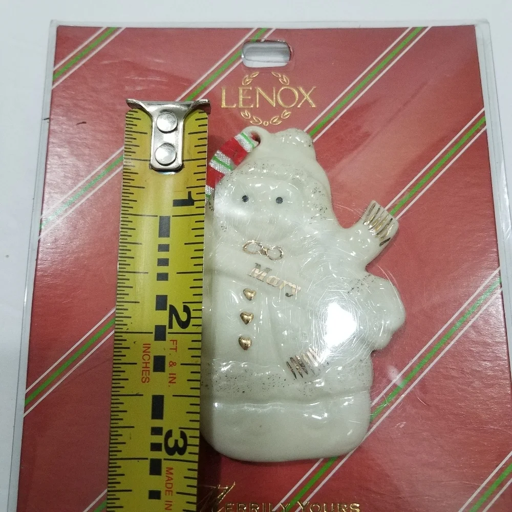 Lenox 'Mary' Snowman Name Ornament New
